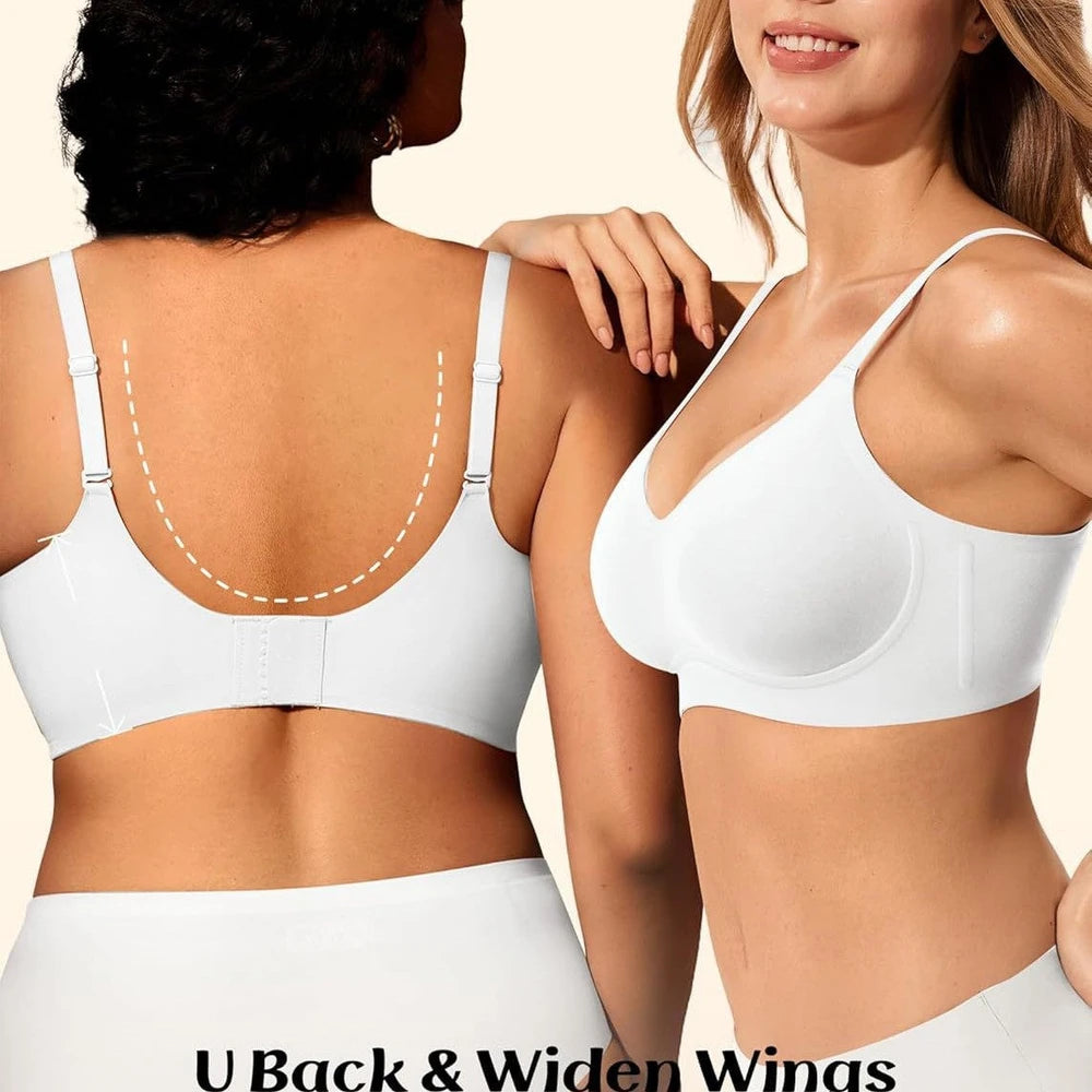Women's Jelly Bra No Wire T-Shirt Bra Push up Seamless Bra with Support